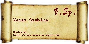Vaisz Szabina névjegykártya